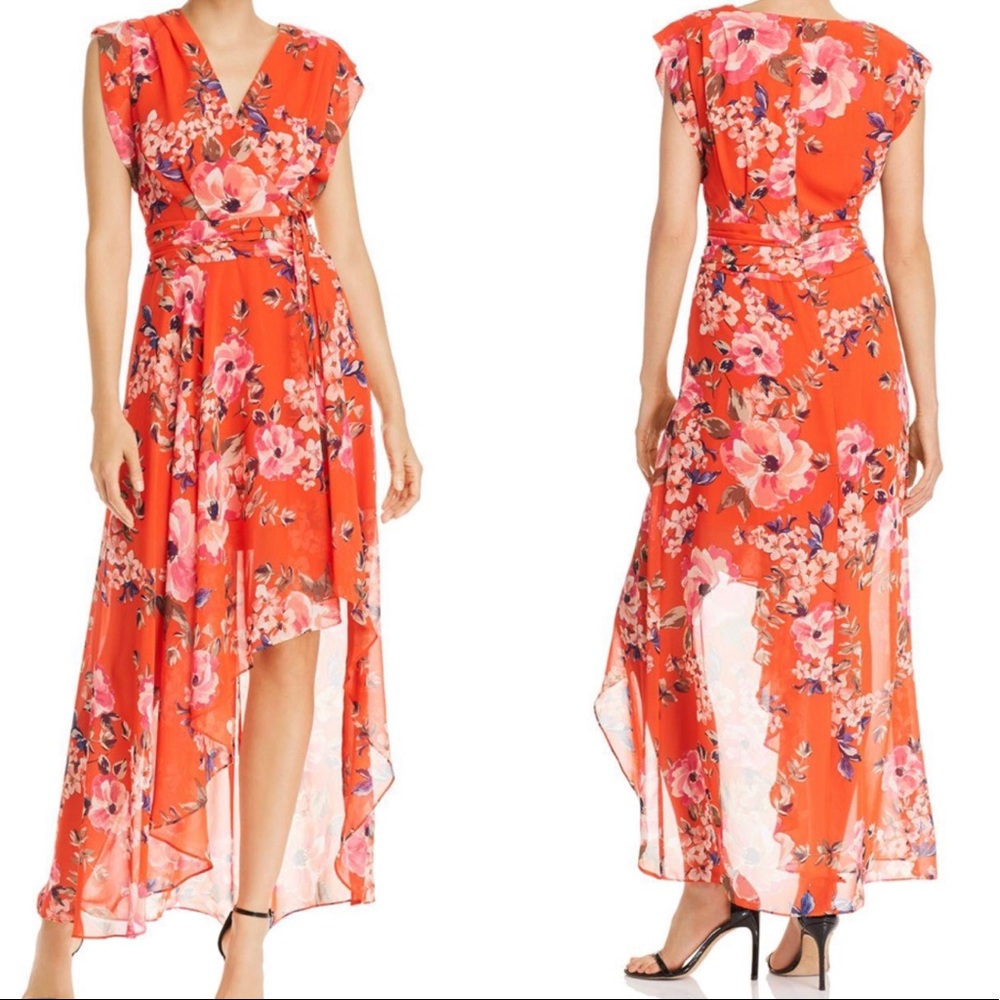 Eliza J Floral High-Low Floral Maxi Dress